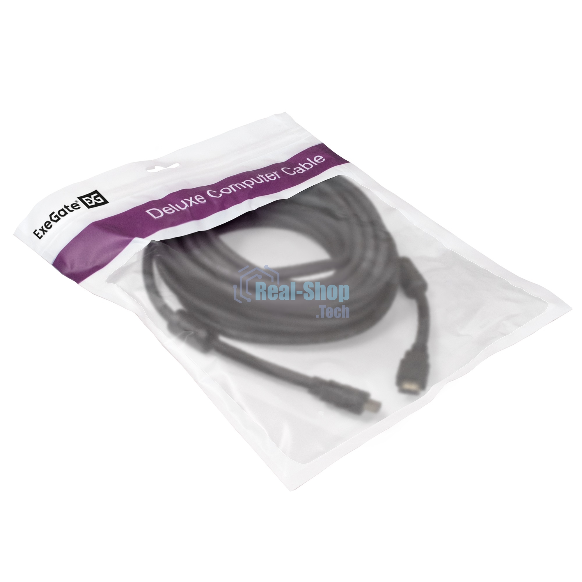 Кабель HDMI Exegate EX287726RUS EX-CC-HDMI2-10.0F (19M/19M, v2.0, 10м, 4K UHD, Ethernet, ферритовые кольца, позолоченные контакты)