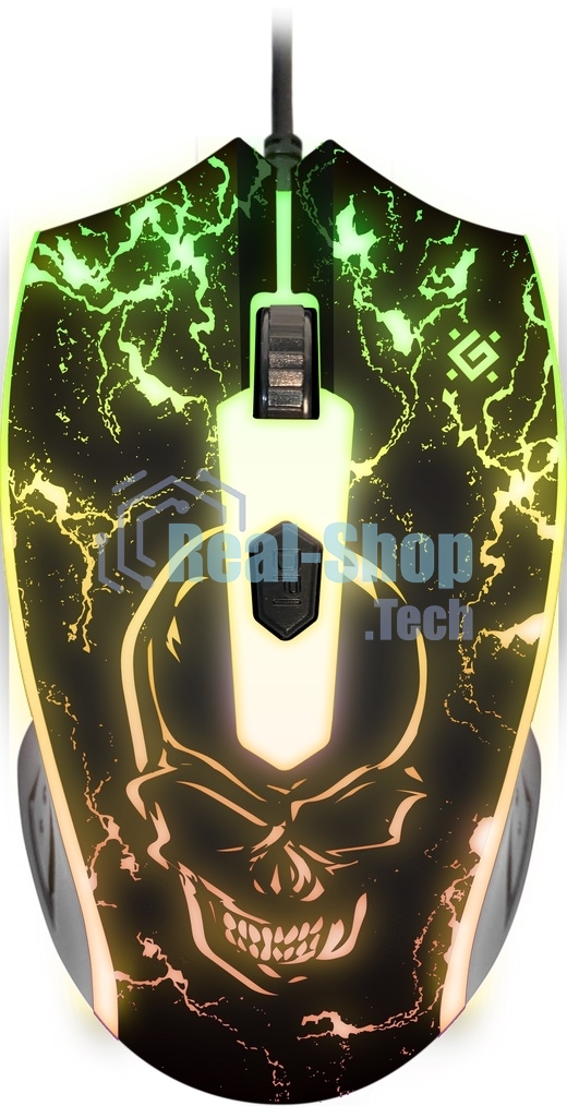 Мышь проводная Defender Overmatch GM-069 черный, 2400 dpi, USB, кнопки - 4