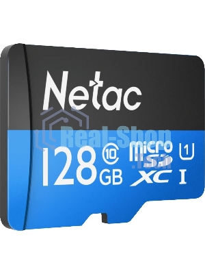 Флеш-Карта NeTac P500 Standard MicroSDXC 128Gb U1/C10 up to 80Mb/s, retail pack card only