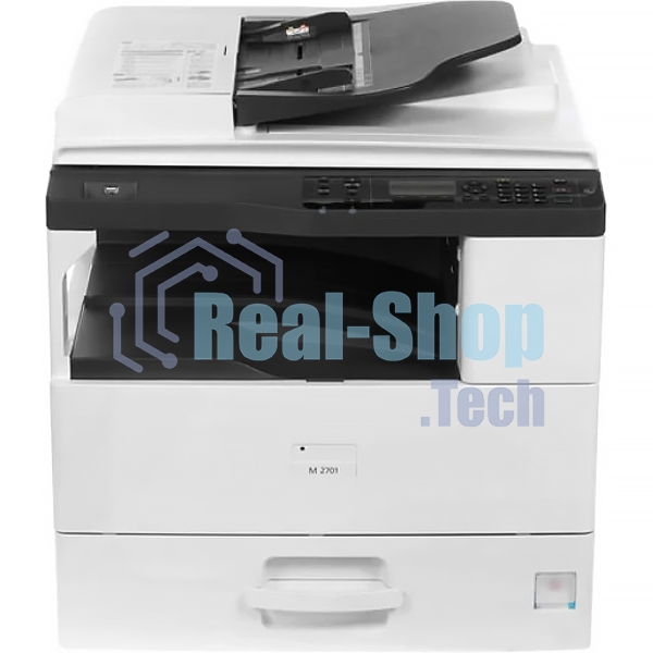 МФУ лазерное Ricoh M 2701 (418118), A3, ч/б, печ. до 27 стр/мин. (А4) до 15 стр/мин. (А3), скан. до 18 стр/мин. (ч/б) 6 стр/мин. (цвет), 600 x 600 dpi, Ethernet, USB