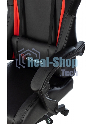 Кресло Zombie GAME TETRA черный/красный, экокожа, 120 кг, механизм качания