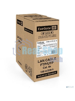 Кабель ExeGate Special UTP 4 пары кат.5e CCA, 26AWG, бухта 100м, серый, PVC
