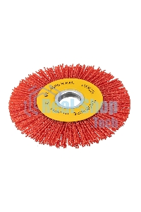 Щетка для УШМ Denzel 125 мм, плоская, нейлоновая щетина, посадка 22,2 мм