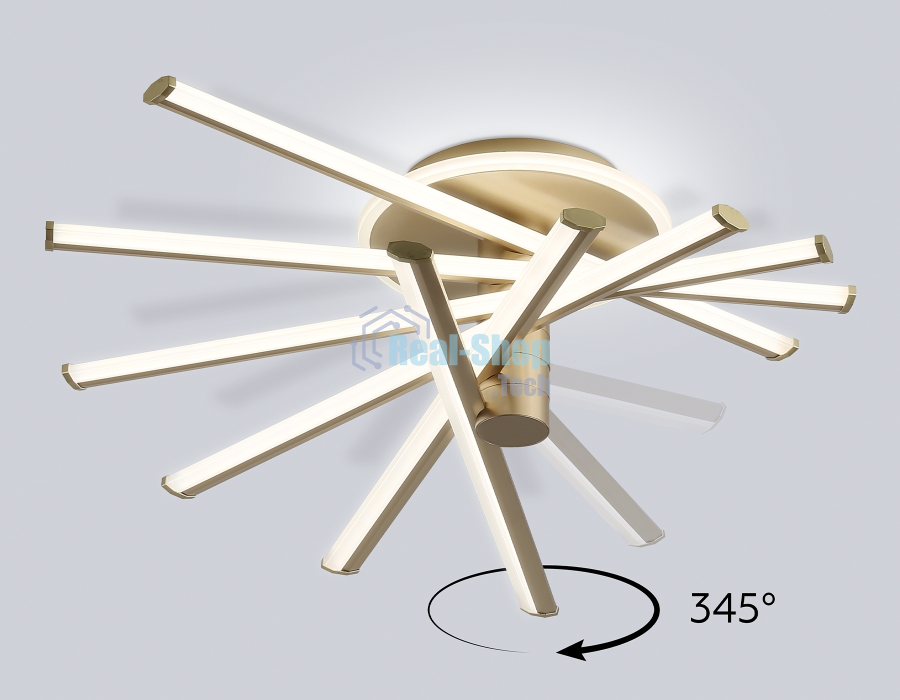 Потолочный светодиодный светильник Ambrella light FL6234 GD золото 96W 3000K-6400K 605*605*200 (ПДУ ИК)