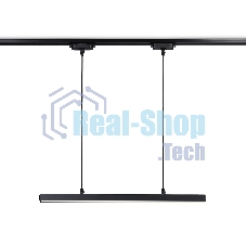 Трековый однофазный подвесной светодиодный светильник Ambrella light GL6787 BK черный LED 24W 4200K 600*22*1025