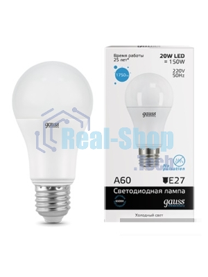 Лампа cветодиодная Gauss LED Elementary 23239A60 20W E27 6500K 1/10/40 груша