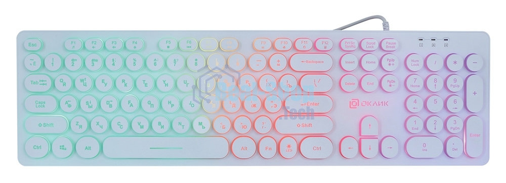 Клавиатура проводная Oklick 420MRL 1091227, USB, белый