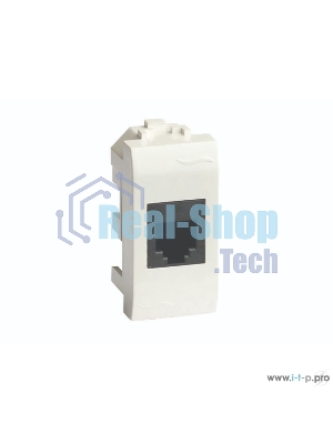 Компьютерная розетка RJ-45 кат.5Е (разъем PcNet), белая, 1мод. ДКС 76654B