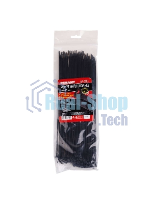 Хомут кабельный Rexant 3.6х300 тройной замок нейл. черный (уп. 100 шт)