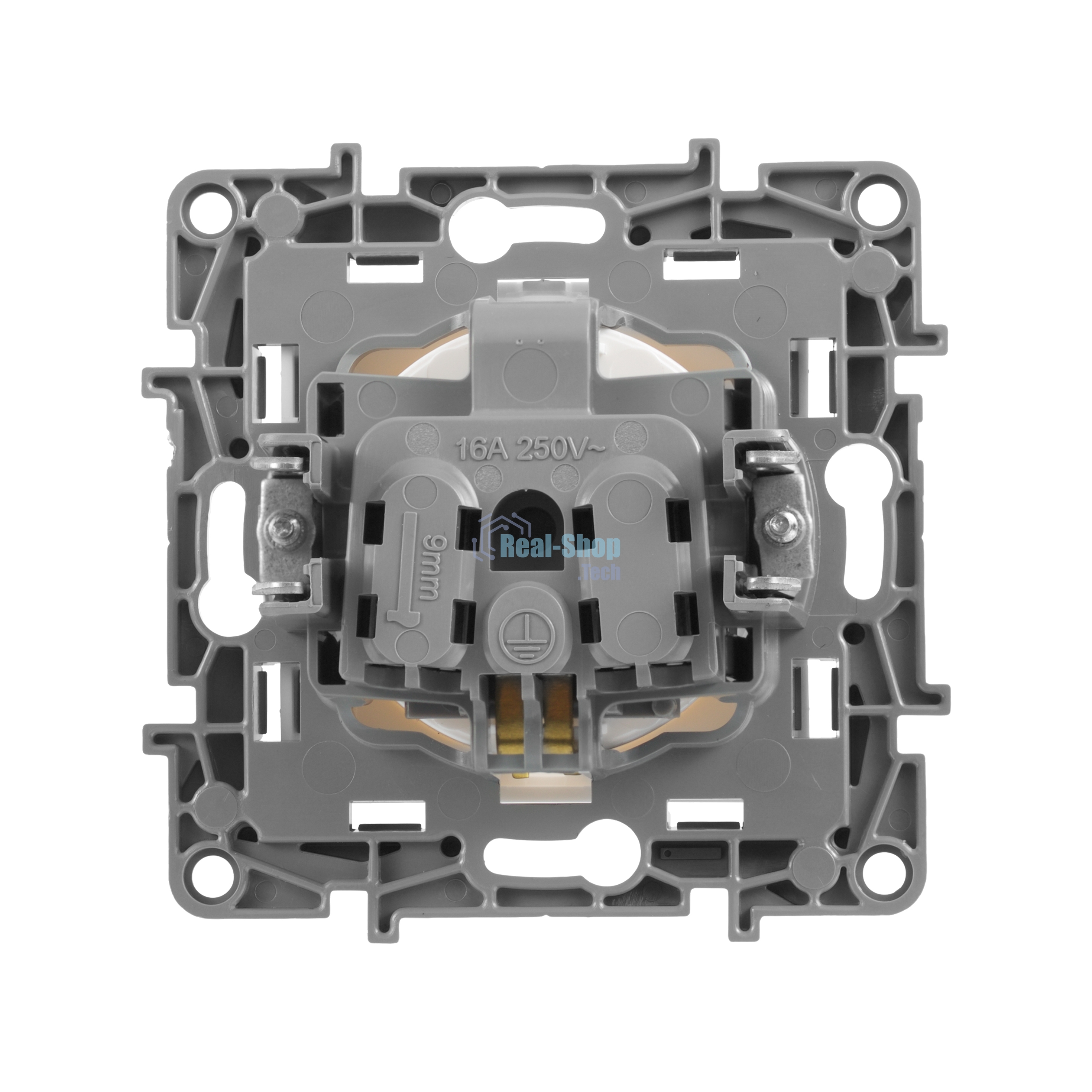 Механизм розетки 1-м СП Etika 2К+З 16А защ. шторки с заземл. винт. зажимы бел. Legrand 672222