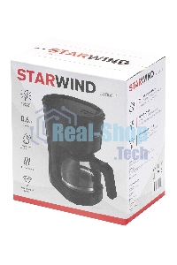 Кофеварка капельная Starwind STD0610 черный, исп. кофе - молотый, 0.6 л, 600 Вт.