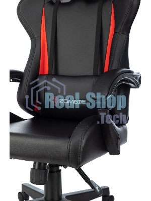 Кресло Zombie GAME TETRA черный/красный, экокожа, 120 кг, механизм качания
