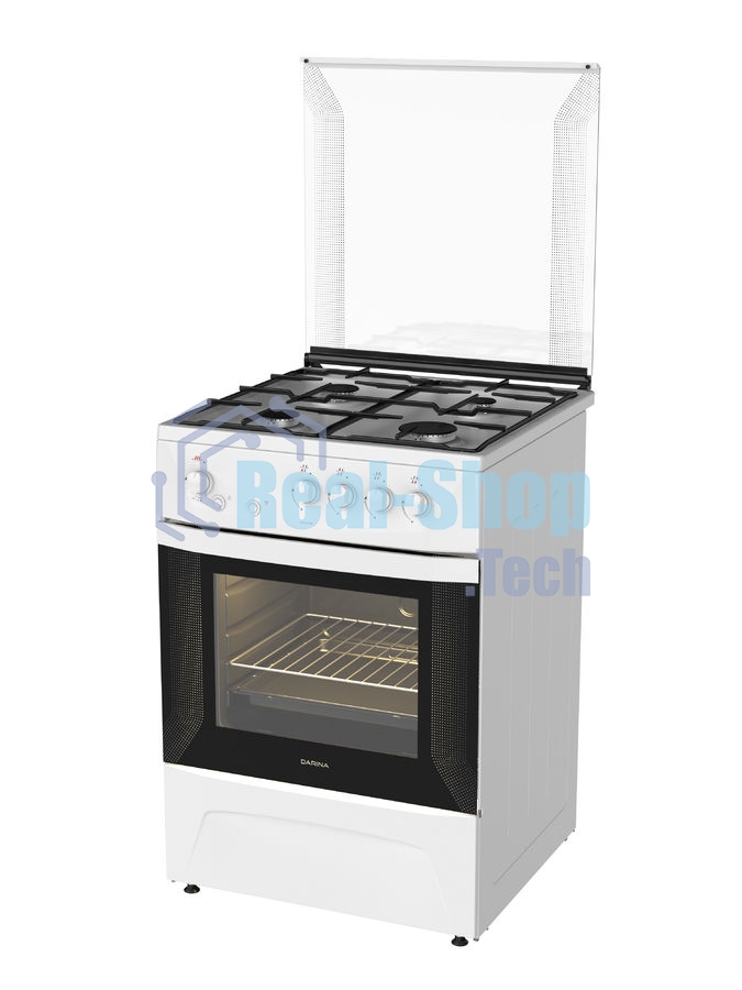Плита газовая Darina 1D GM141 007 W белый, конфорок 4 шт, духовка 50 л, 60 см x 85 см x 60 см