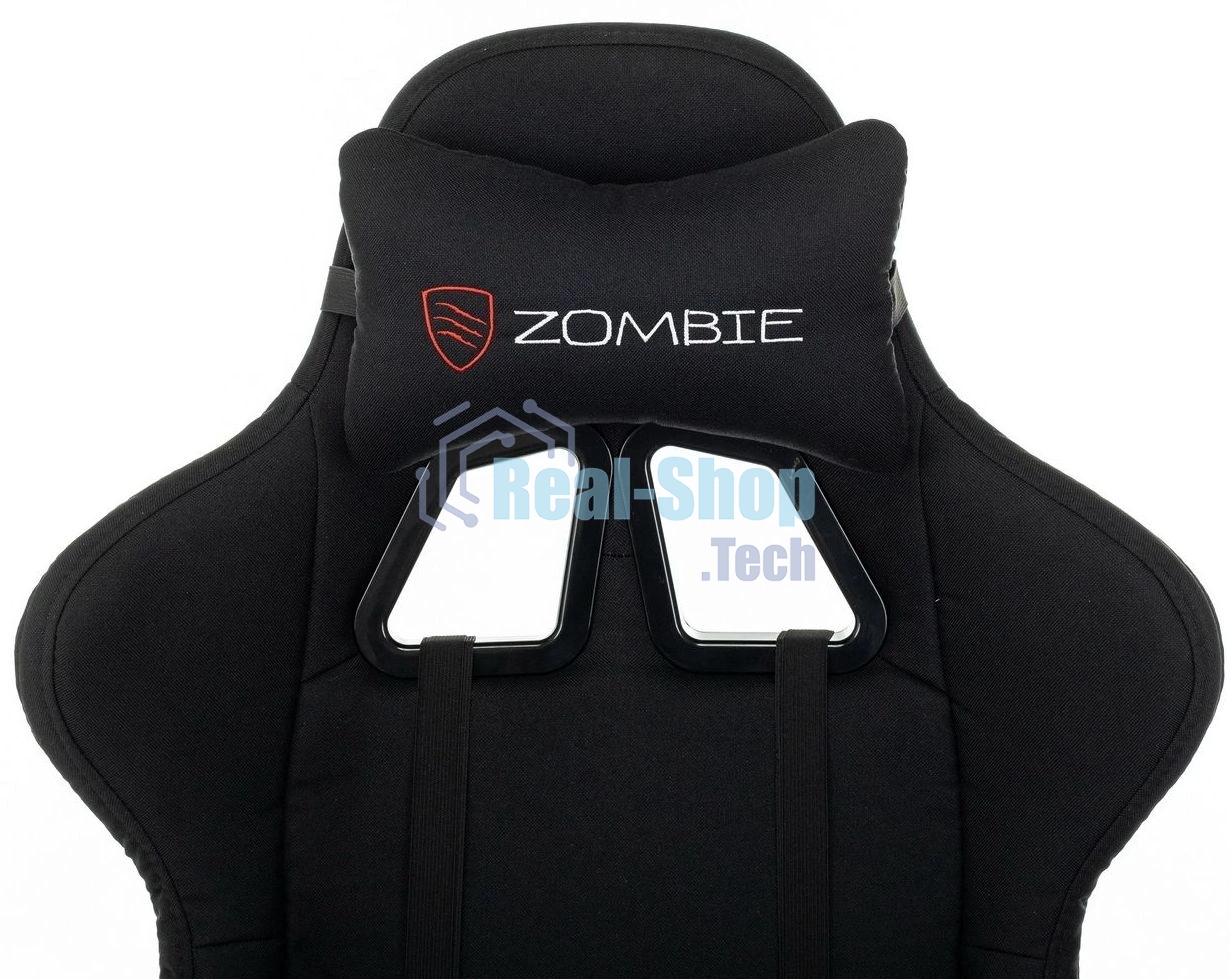 Кресло игровое Zombie Rudger черный с подголов. крестов. пластик