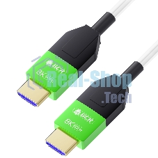 Кабель интерфейсный GCRКабель 20.0m оптический HDMI 2.1 8K 60Hz, 4K 144Hz, высокоскоростной 48.0 Гбит/с, белый