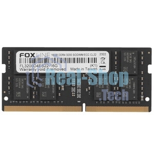 Оперативная память Foxline, DDR4, 16GB (1x16 GB), 3200 MHz, CL22, SO-DIMM