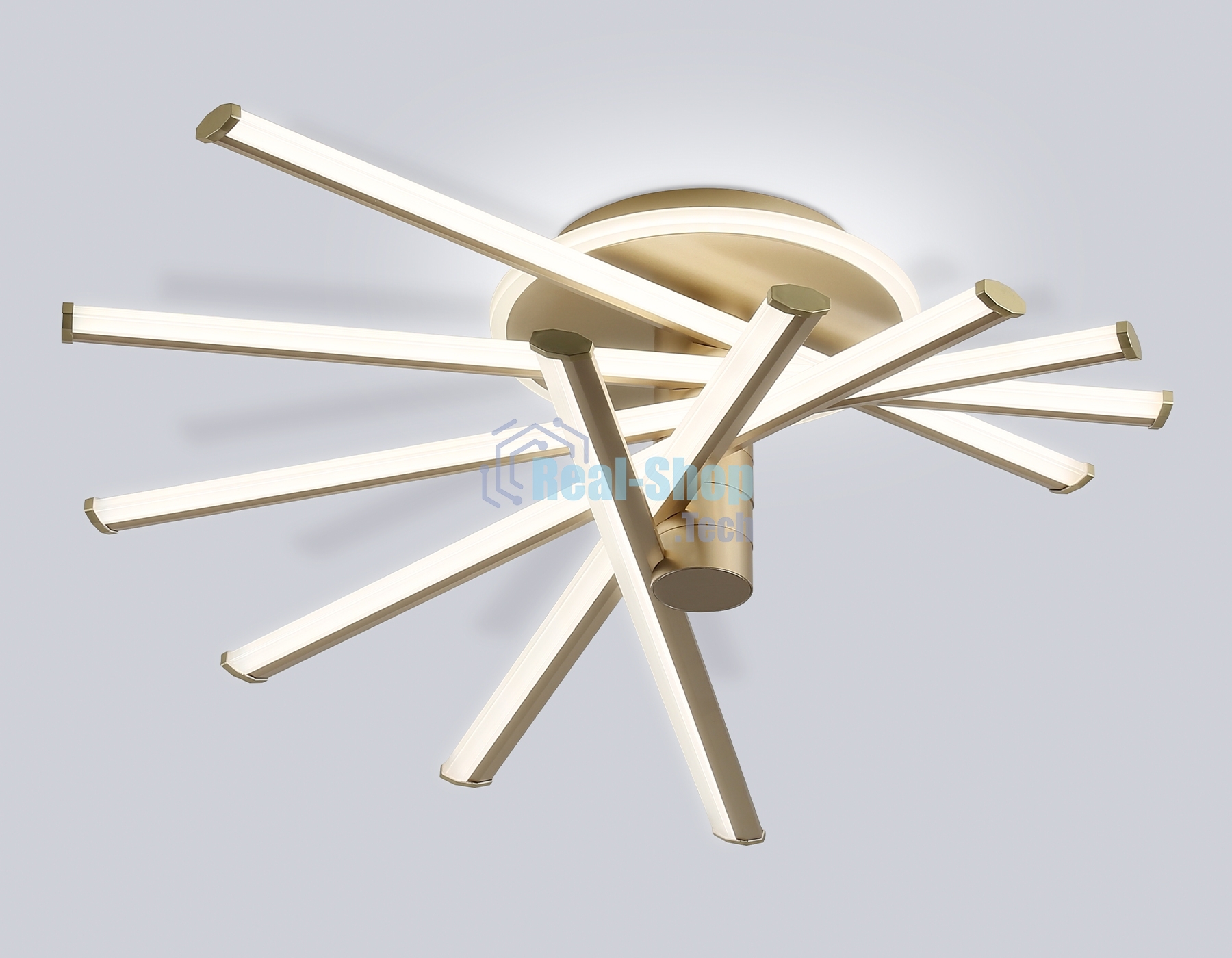 Потолочный светодиодный светильник Ambrella light FL6234 GD золото 96W 3000K-6400K 605*605*200 (ПДУ ИК)