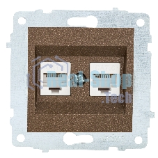 Ovivo Механизм роз. комп. 2-местн. (RJ45 CAT6), мокка, 600-000319-230