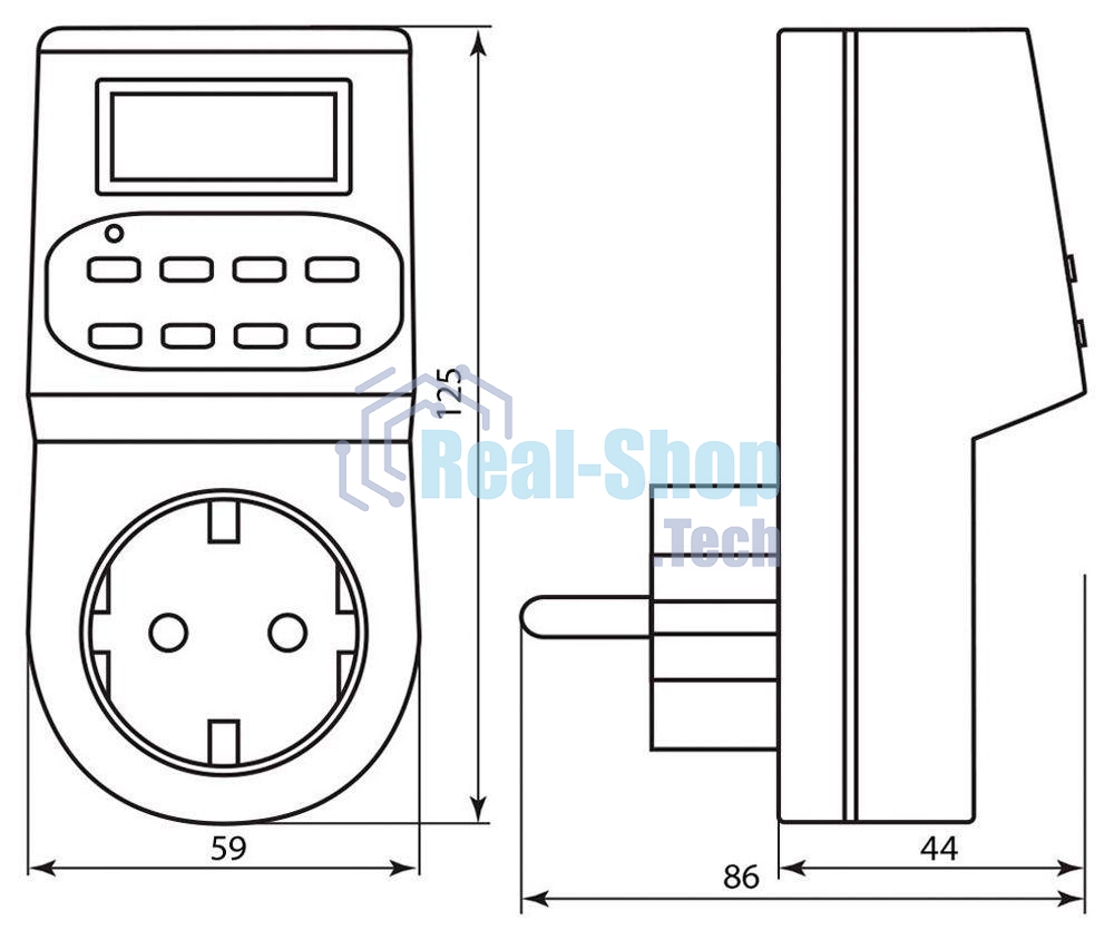 Розетка с таймером Feron (недельная) 3500W/16A 230V, 61925(TM22)