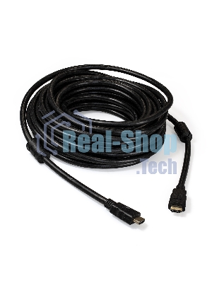 Кабель HDMI Exegate EX287727RUS EX-CC-HDMI2-15.0F (19M/19M, v2.0, 15м, 4K UHD, Ethernet, ферритовые кольца, позолоченные контакты)