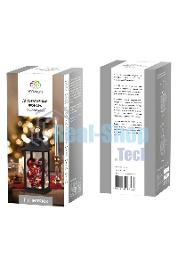 Декоративный фонарь Neon-night с шариками, черный корпус, размер 14х14х27 см, цвет теплый белый