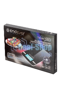 Весы кухонные электронные Endever Skyline KS-527, вес от 2 г до 5 кг. Закаленное стекло повышенной прочности, LCD-дисплей, авто откл.