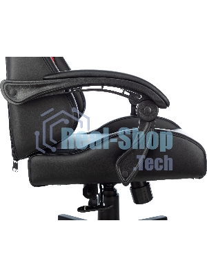 Кресло Zombie GAME TETRA черный/красный, экокожа, 120 кг, механизм качания