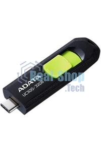 Флешка USB ADATA UC300 (ACHO-UC300-32G-RBK/GN), 32Gb, Type-C USB 3.2, R/W 100/30, черный/зеленый