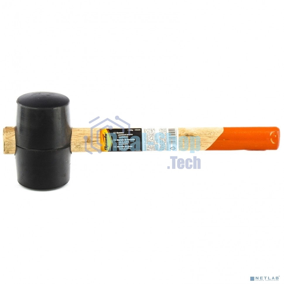 Киянка резиновая Sparta 340 г, черная резина, деревянная рукоятка