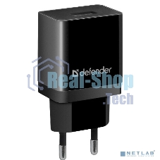 Сетевой адаптер Defender 1xUSB, 5V/2.1А, пакет, черный (EPA-10)