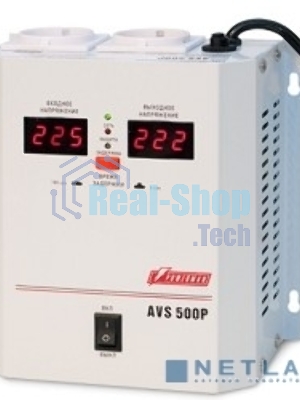 Стабилизатор напряжения Powerman AVS-500P (220В±8% 500ВА,5А,КПД 98%, циф. индикация вх./вых.)