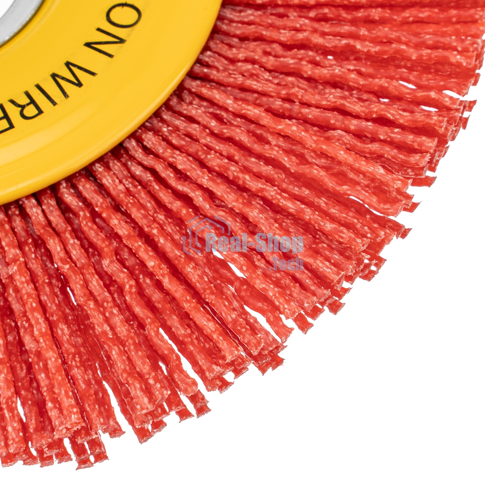 Щетка для УШМ Denzel 125 мм, плоская, нейлоновая щетина, посадка 22,2 мм