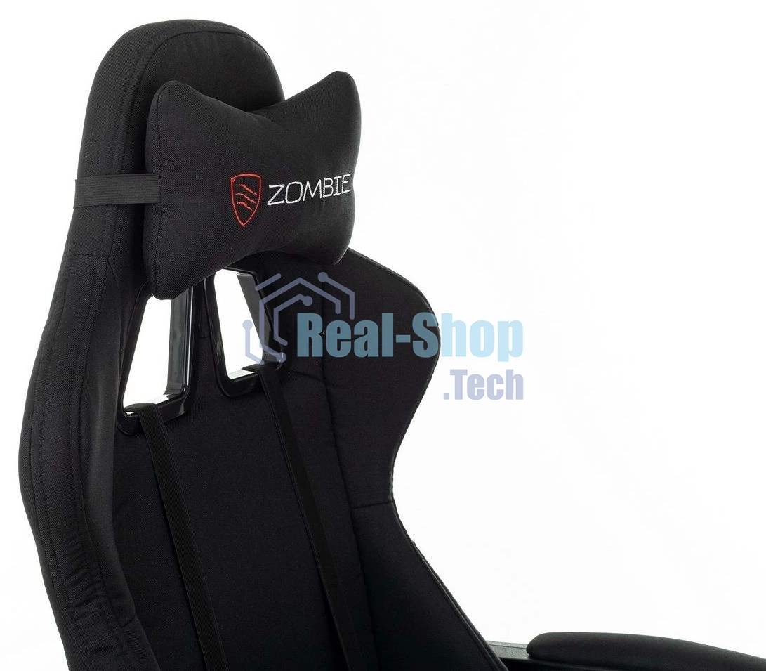 Кресло игровое Zombie Rudger черный с подголов. крестов. пластик