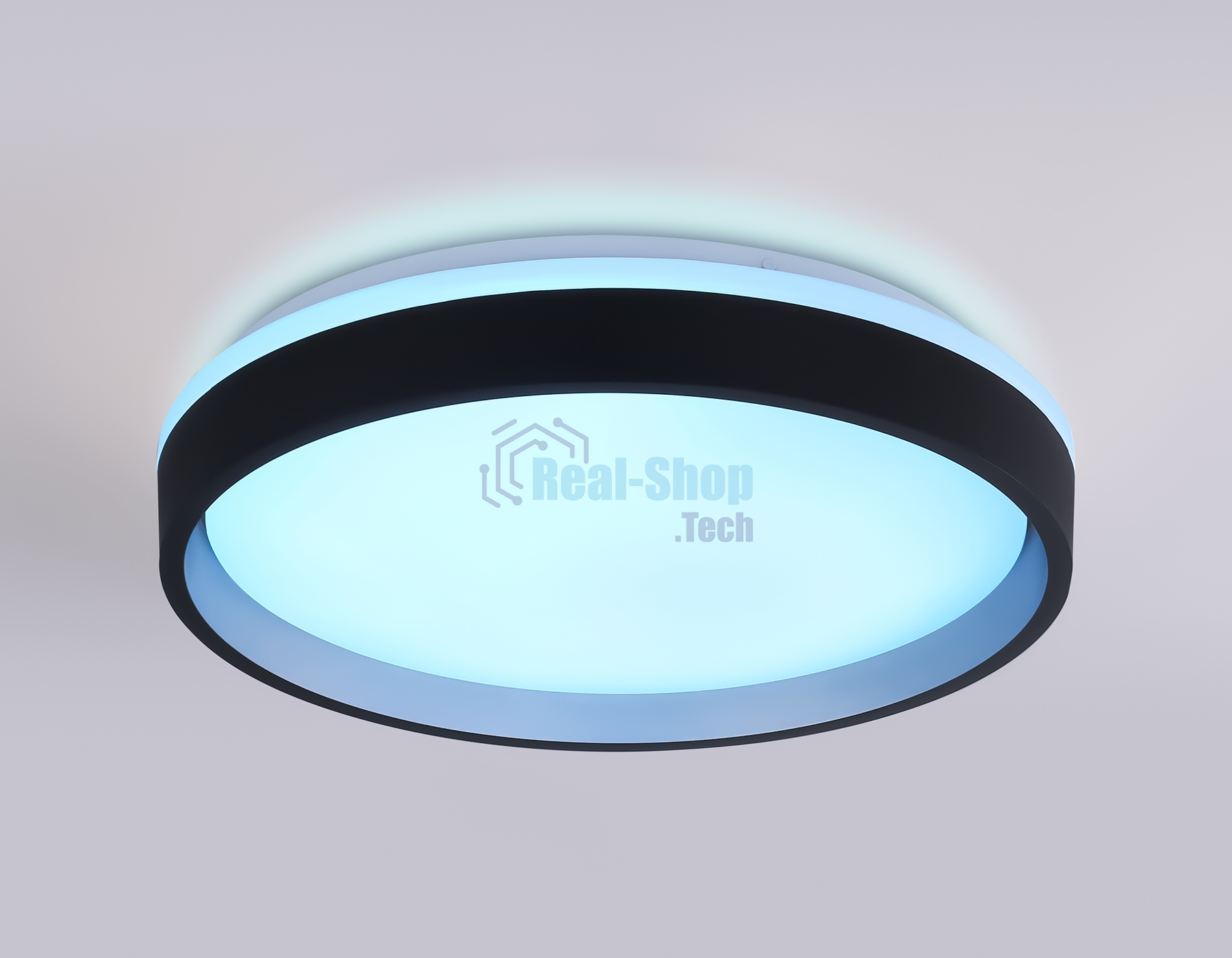 Светодиодный светильник RGB Ambrella light FZ604 BK/GD черный/золото IP20 46W 3000K-6500K+RGB D390*80 (ПДУ ИК)