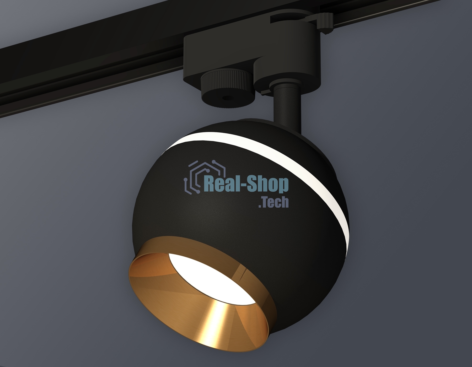 Светильник Ambrella light XT1102005 SBK/PYG черный песок/золото желтое полированное GU5.3 LED 3W 4200K (A2521, C1102, N7034)