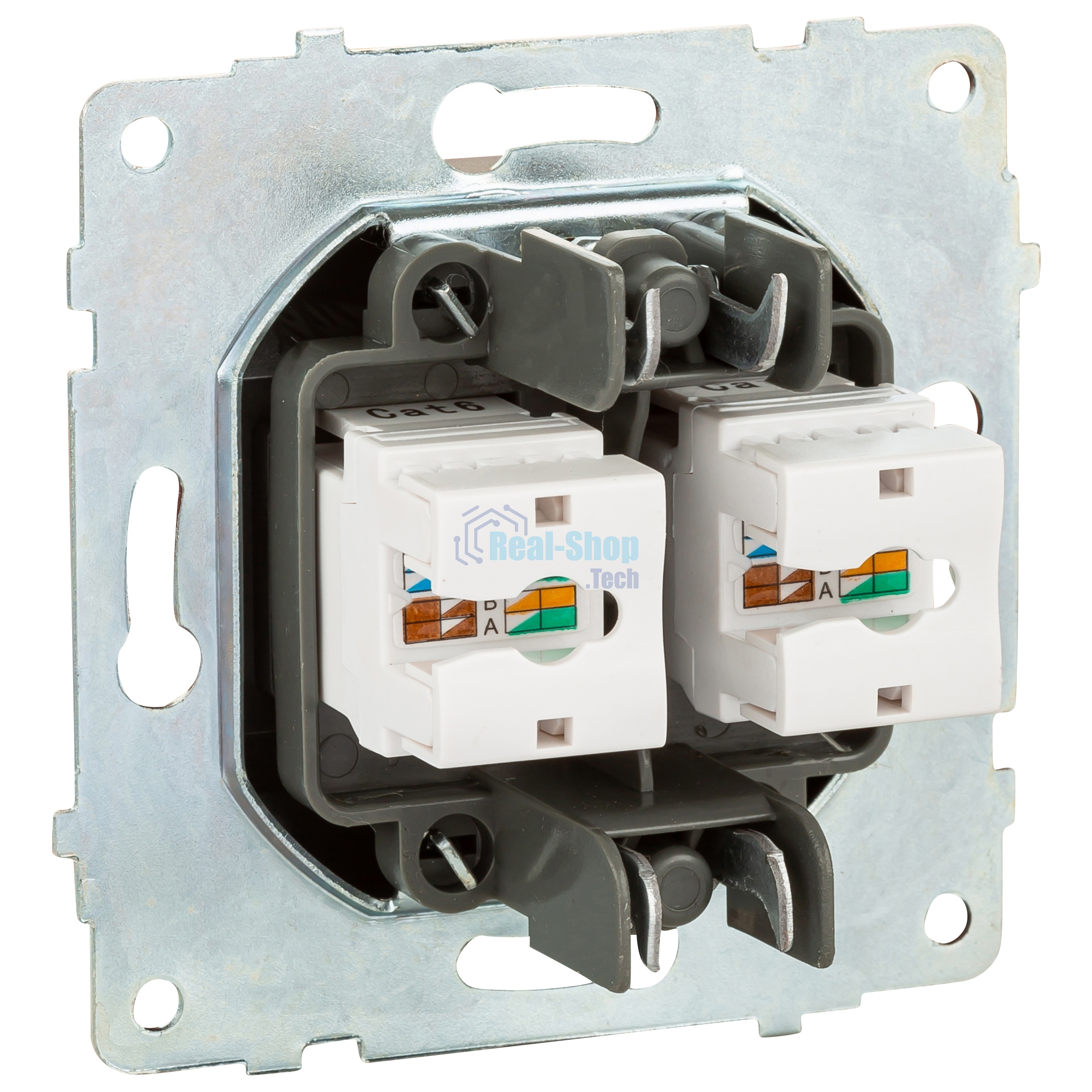 Ovivo Механизм роз. комп. 2-местн. (RJ45 CAT6), мокка, 600-000319-230