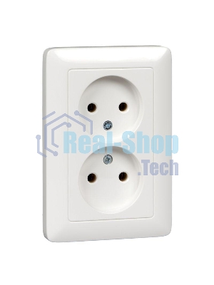 Розетка WESSEN RS16-235-BХИТ белый 2-ая б/з 10А скрытый монтаж