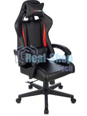 Кресло Zombie GAME TETRA черный/красный, экокожа, 120 кг, механизм качания