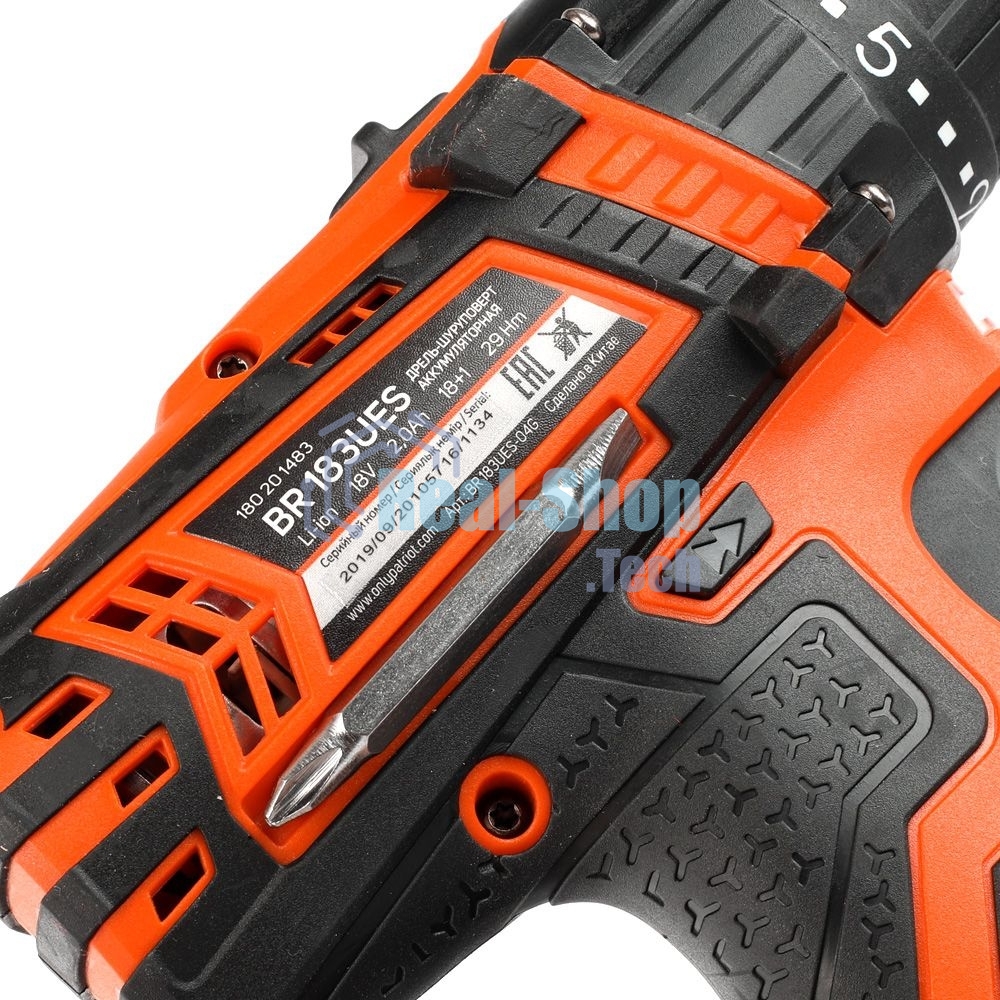 Дрель-шуруповерт аккумуляторная Patriot BR 183UES, Аккумуляторная, 18В, Кейс