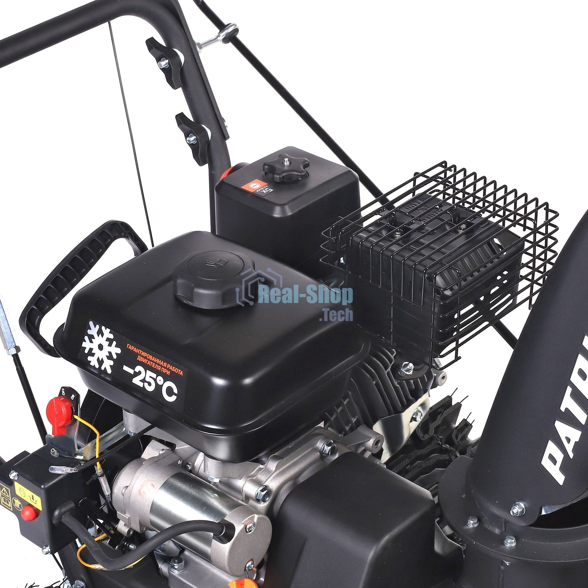 Снегоуборщик PATRIOT PS 707 E, Двигатель 7л.с до -25 °С; 212 сс; Стартер ручной/220V; LED-фара, Панель c увеличенным диапазоном скоростей 6 вперед/2 назад; Ширина ковша 610мм +100(26