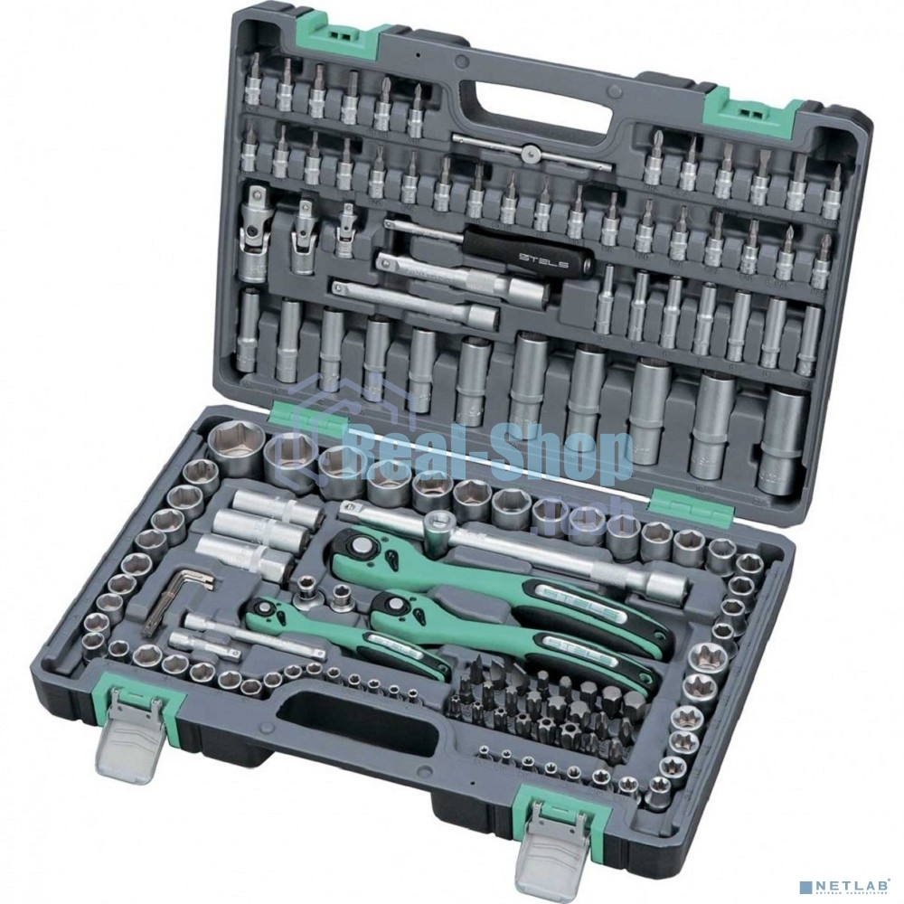 Набор инструментов STELS 141141/4'' 3/8'' 1/2'' cr-v s2 усиленный кейс 151предм.