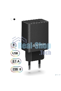 Сетевой адаптер Defender 1xUSB, 5V/2.1А, пакет, черный (EPA-10)
