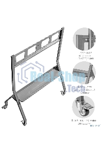 Мобильная стойка напольная Kromax OMEGA-12 silver, 1 шт/уп, Мобильная стойка напольная для TV 32