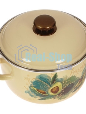 Кастрюля Appetite 1MC201P Avocado с крышкой, сферическая эмалированная 4 л