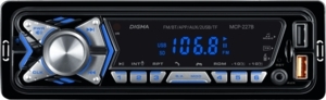 Автомагнитола Digma MCP-227B, 1 DIN, Bluetooth, USB Type-A, AUX, пульт ДУ