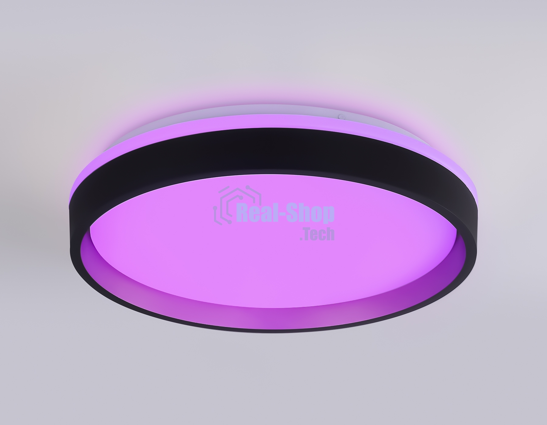 Светодиодный светильник RGB Ambrella light FZ604 BK/GD черный/золото IP20 46W 3000K-6500K+RGB D390*80 (ПДУ ИК)
