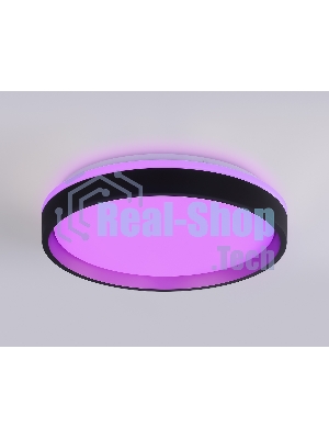 Светодиодный светильник RGB Ambrella light FZ604 BK/GD черный/золото IP20 46W 3000K-6500K+RGB D390*80 (ПДУ ИК)