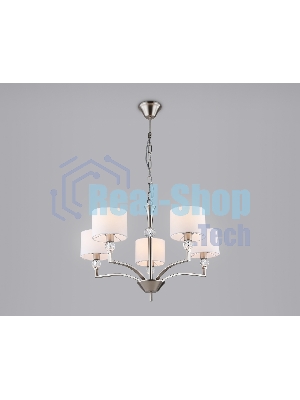 Люстра Ambrella light LH71121/5 SN/WH никель/белый E14/5 max 40W D660*880