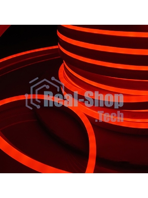 Лента светодиодная LS001 220V / Гибкий неон  9.6W 120Led 2835 IP67 односторонний красный, 50 м