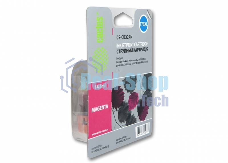 Картридж струйный Cactus CS-CB324N №178XL пурпурный (14.6 мл.) для HP PhotoSmart B8553/C5383/C6383/D5463